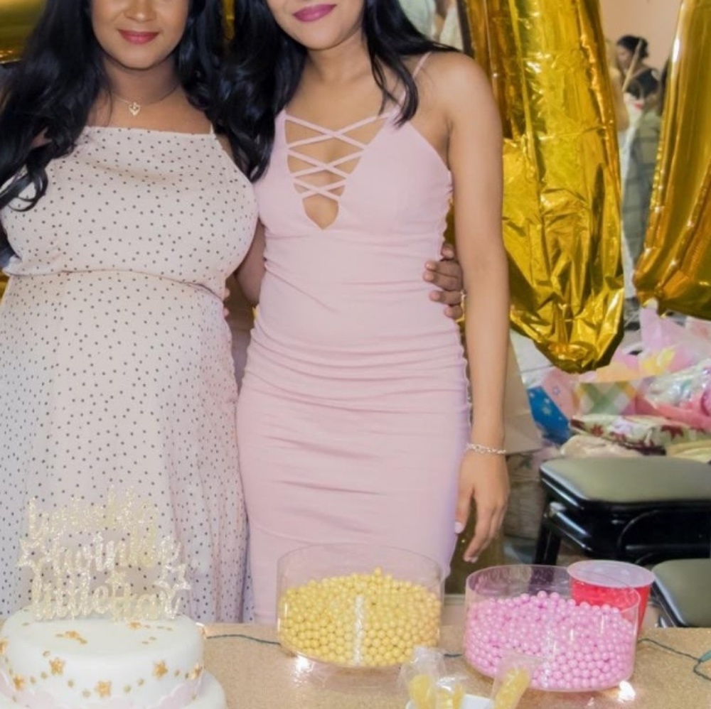 Baby pink midi